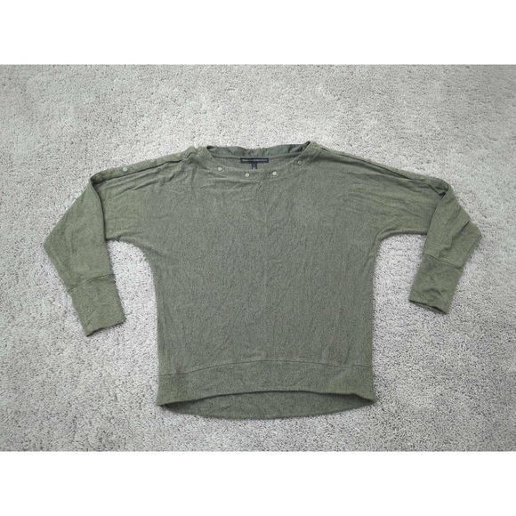 White House Black Market Sweaters - White House Black Market Sweater Womens Small Green Button Shoulder Pullover Top
